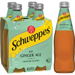 SCHWEPPES DRY GINGER ALE 4X300ML CRT6
