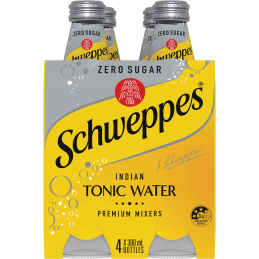 SCHWEPPES INDIAN TONIC WATER ZERO 4X300ML CRT6